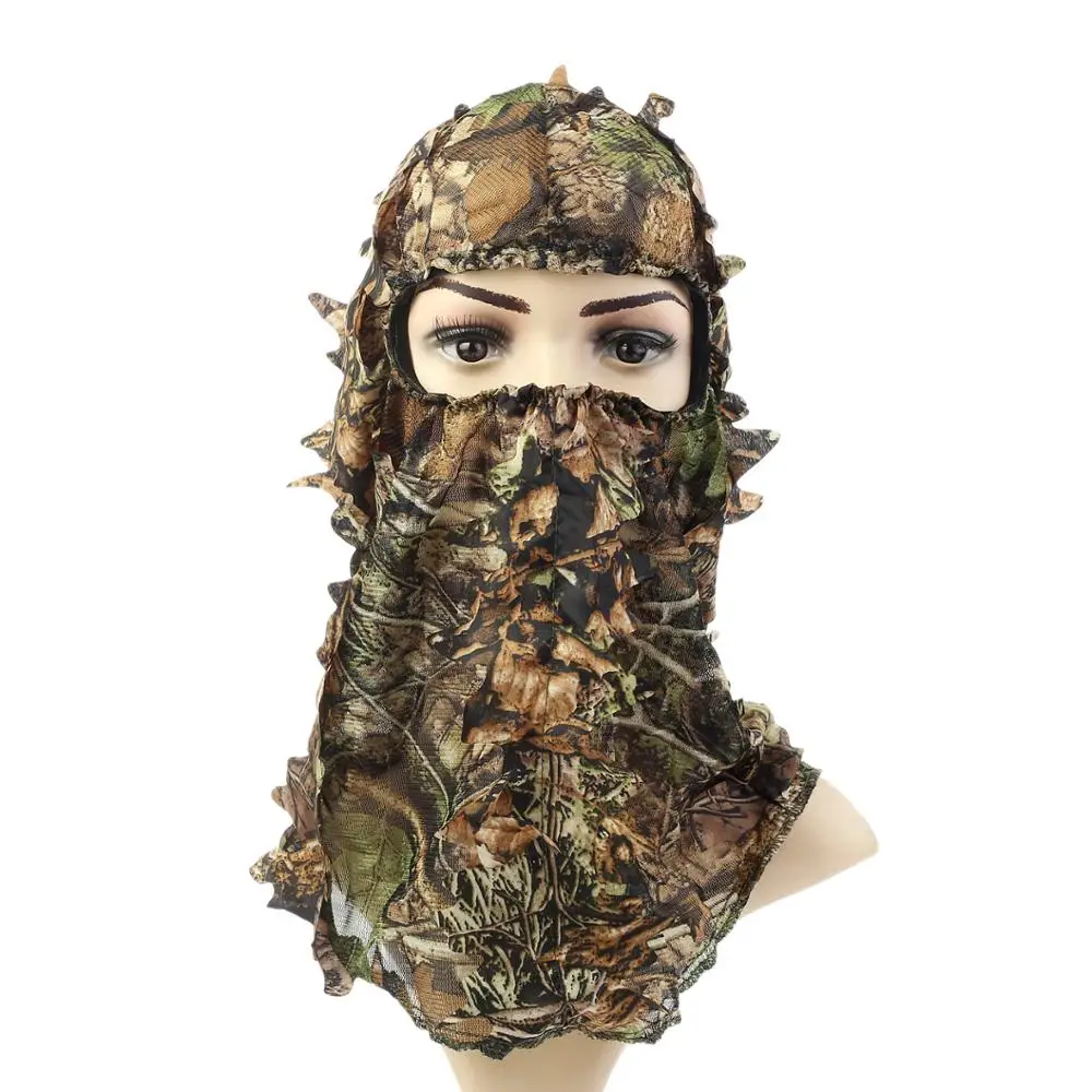 Camouflage hat outdoor mask tactical head gear hunting army fan leaf masked cap | Аксессуары для одежды