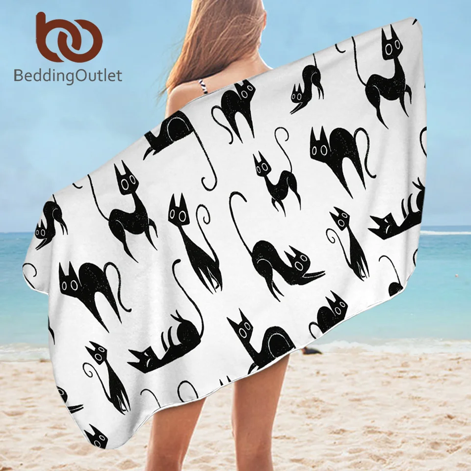 BeddingOutlet мультяшное оформление ванной комнаты для детей милое черно белое одеяло