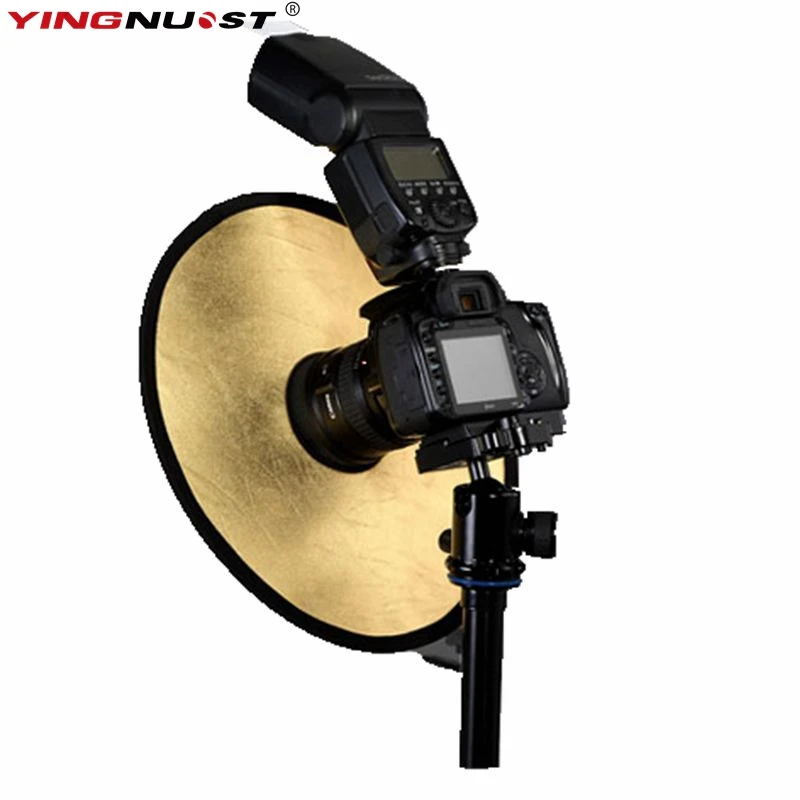 2в1 30 см золотой серебряный портативный складной отражатель DSLR аксессуары для камеры рассеиватель для вспышки софтбокс Отражатель для фотографии с отверстием