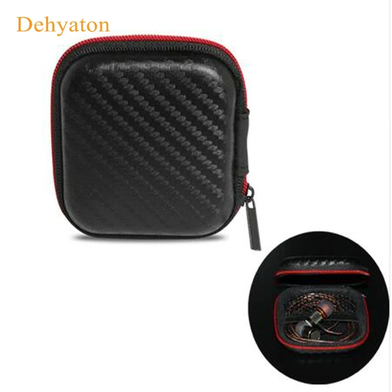 

Luxury Protable Earphone Case For Headphones case Mini Fiber Zipper Storage Box Hard Bag Headset Case for SD TF cards Earphones