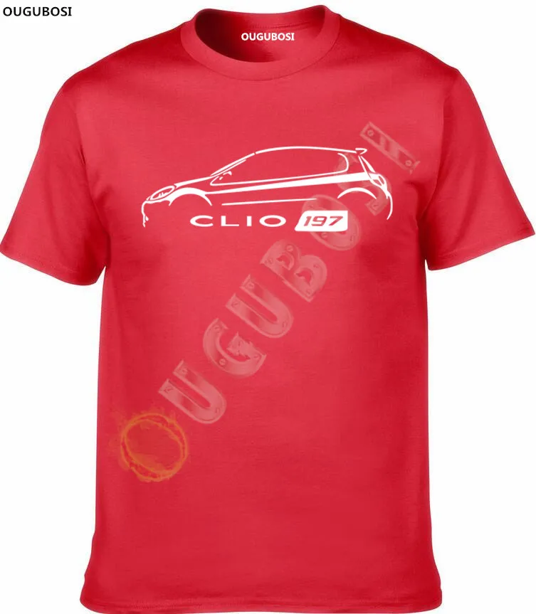 2019 # CLIO SPORT 197 чашка Классическая футболка с изображением автомобиля|Мужские