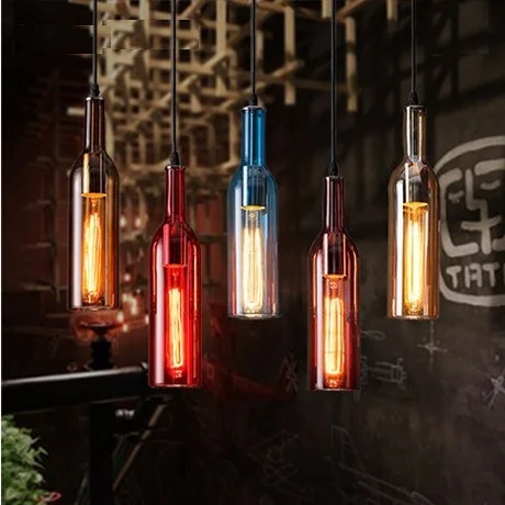 Винтажный светодиодный подвесной светильник в стиле лофт стеклянная лампа для