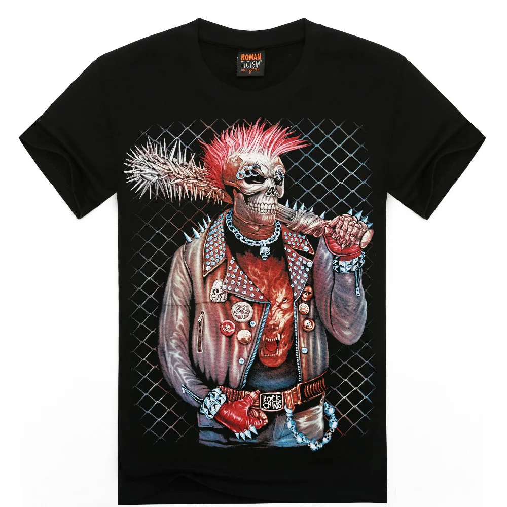 2016 мужские футболки высокого качества дьявол палка 3d Повседневная футболка