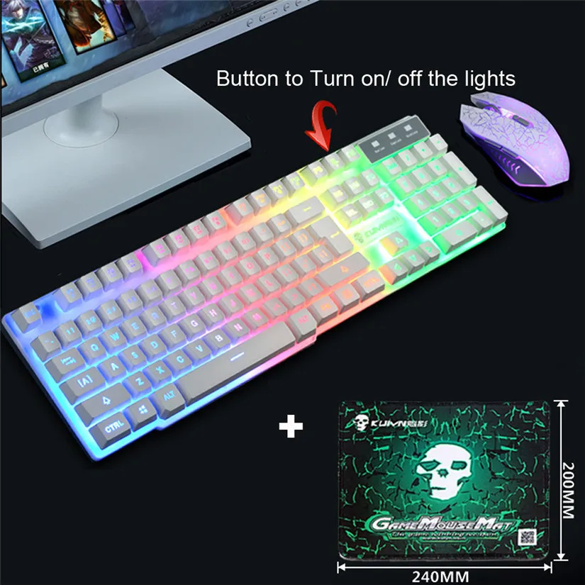 CARPRIE светодиодный мультимедийный эргономичный 104 клавиши Usb игровая Проводная