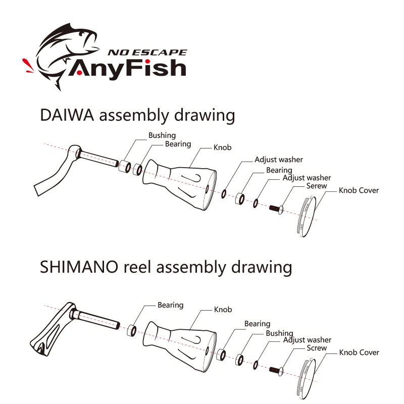 Рычаг питания ANYFISH ручка ручки катушки для Shimano Stradic CI4 Curado Sedona Daiwa CR80 катушка