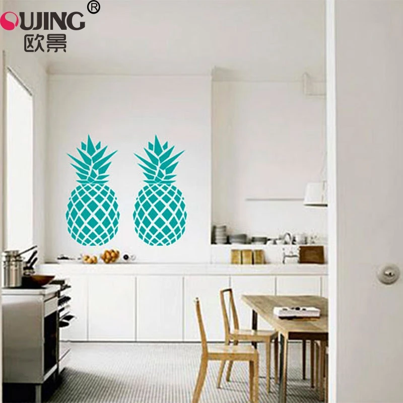 2 шт./компл. Мультяшные настенные наклейки с фруктами и ананасами для детской