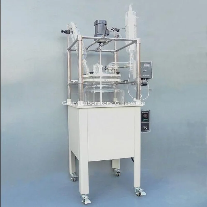 Однослойный стеклянный химический реактор 100 л резервуар химического реактора с