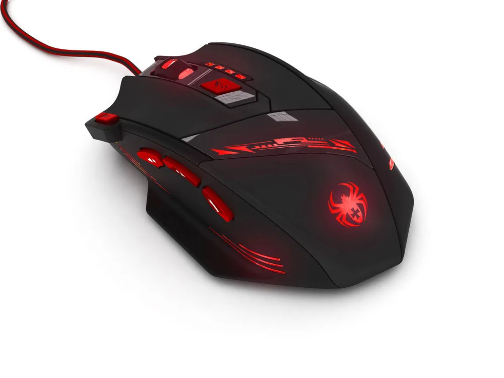 ZELOTES 8000 dpi 8 чипов памяти дизайн 6 оптический светодиодный Проводная игровая мышь
