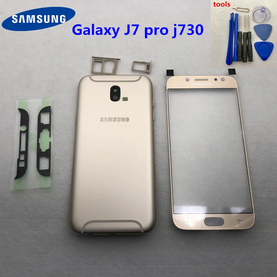 Для Samsung Galaxy J7 2017 Pro J730F полный корпус средняя рамка аккумулятор задняя крышка J730