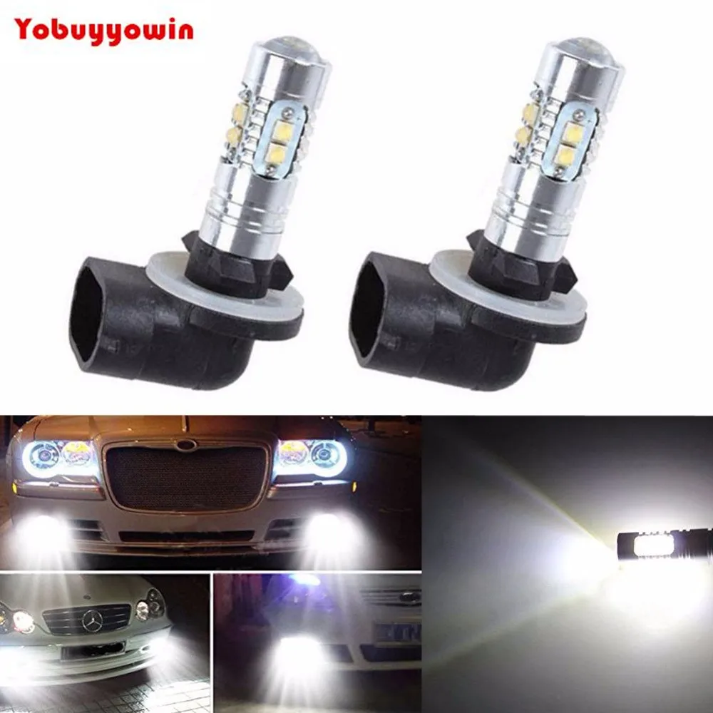 2x6000K белый высокомощный 2323 SMD 881 886 889 894 H27 PGJ13 искусственная туманная лампа для вождения лм