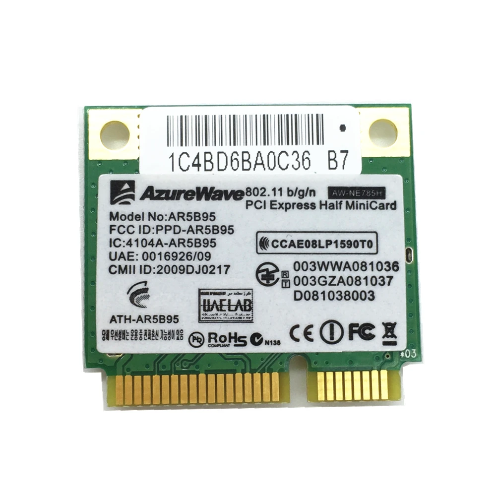 5 ./   Atheros AR5B95 AR9285 802.11b/G/N 150M  - PCI-E