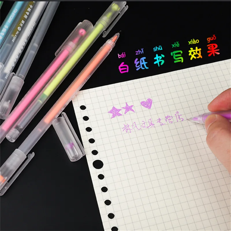 10 цветов/набор хайлайтер гелевая ручка белая осветляющая школьная Офисная