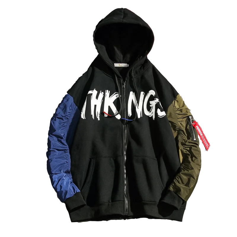 Новинка, мужские толстовки, повседневный спортивный дизайн, весна и осень, зимний Кардиган с длинным рукавом, куртка с капюшоном, мужская толстовка с капюшоном - Цвет: Черный
