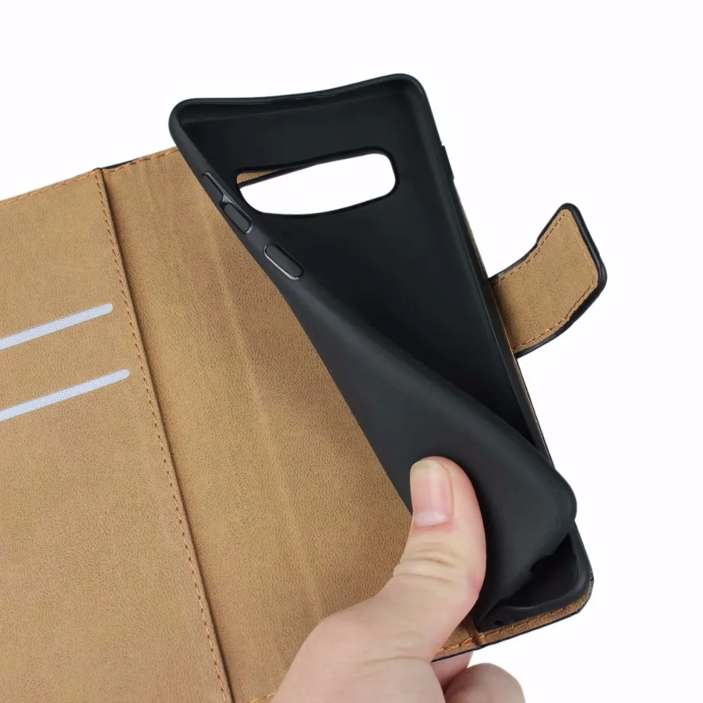 Чехол книжка из натуральной кожи для телефона мягкий чехол Galaxy J4 J6 S8 S9 S10 Plus Lite Note 9