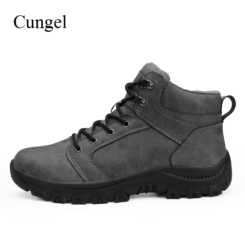 Harga Cungel Plus Ukuran Pria Outdoor Hiking Shoes Trekking Semata Kaki Mendaki Gunung Sepatu Anti-Selip Berburu Sepatu Tahan Aus