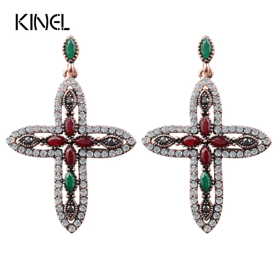 Женские серьги с подвеской в виде креста