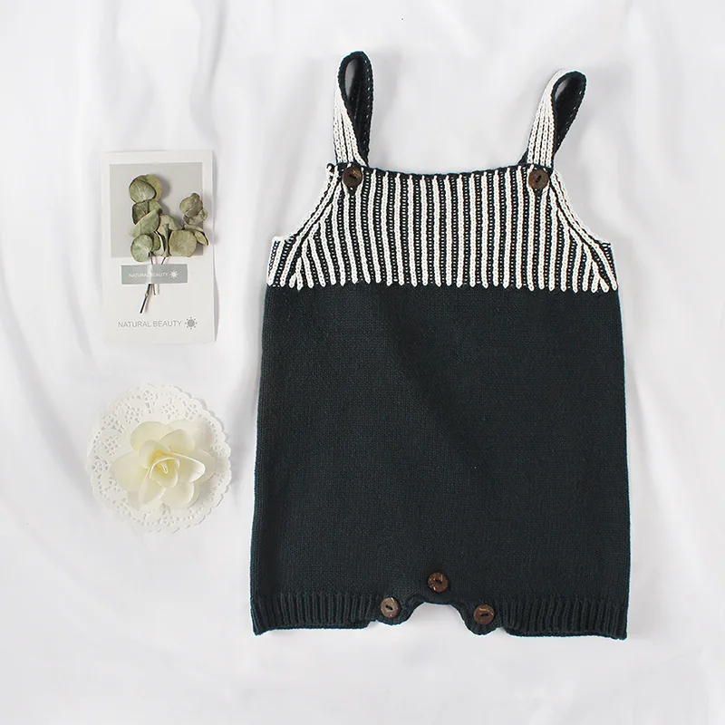 Everweekend/вязаный свитер в полоску для маленьких девочек комбинезоны с завязками на