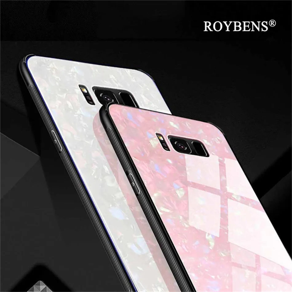 Tempered Glass Phone Case For Samsung Galaxy S8 S9 Cover Luxury Marble Shell Note 8 TPU Frame Back Cases Plus |
