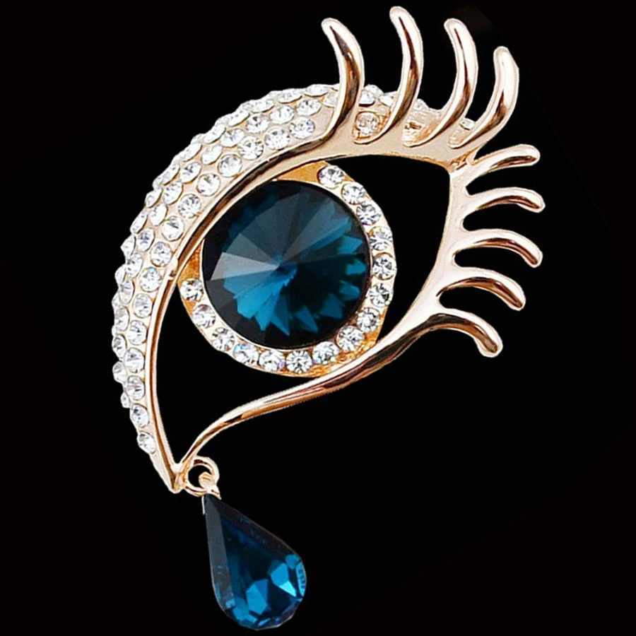 Charming Crystal Scarf Collar Pins Brooch Rhinestone Evil Eye Brooches Pin Jewelry For Women Accessories XZ057 |