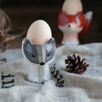 creative fox egg tray ceramics egg boiler squirrel shap tableware decoration lovely kitchen tools egg cups egg holder zl006