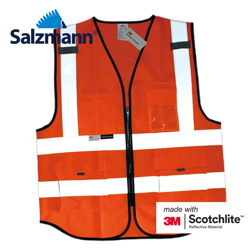 Зальцманн 3m Scotchlite светоотражающий Мульти Карманный защитный жилет оранжевый|safety