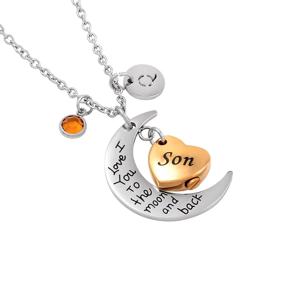 I Love you to the Moon and Back Son Cremation Urn Necklace Memorial Jewelry for Ashes Holder Keepsake | Украшения и аксессуары