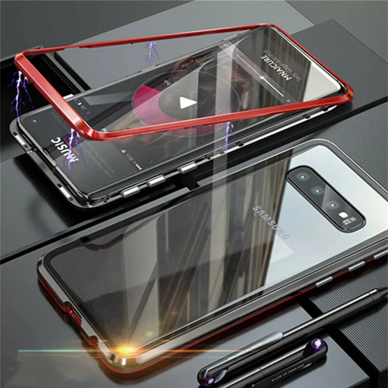 Роскошный металлический каркас чехол для телефона Магнитный samsung Note 8 9 Galaxy S9 S8 Plus |