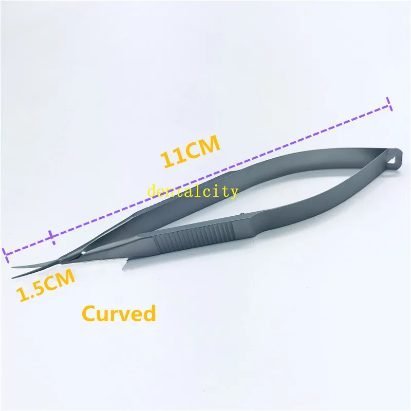 ss- Curved Титановый сплав/нержавеющая сталь офтальмологическая микрохирургическая 12,5 см капсульные мембранные ножницы Микро ножницы - Цвет: ss- Curved