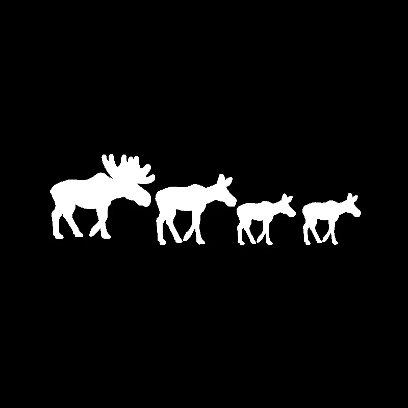 QYPF 16,6 см* 4,9 см интересный семейный винил Moose высокого качества автомобильный стикер наклейка Черный Серебряный C15-3228 - Название цвета: Серебристый