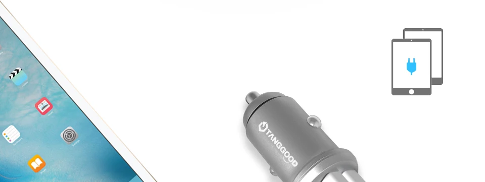 TANGGOOD Dual USB Автомобильное зарядное устройство мини 4.8A полностью металлическое автомобильное зарядное устройство адаптер для iPhone 7 samsung S8 Xiaomi mi5 mi6