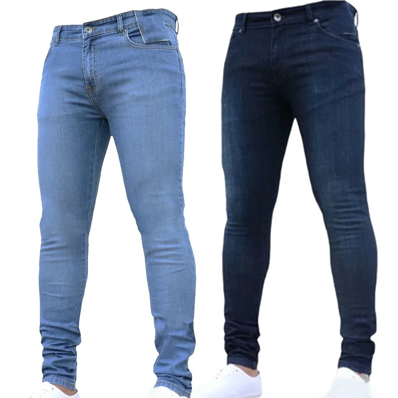 Мужские рваные джинсы черные зауженные в деловом стиле байкерские брюки - Фото №1