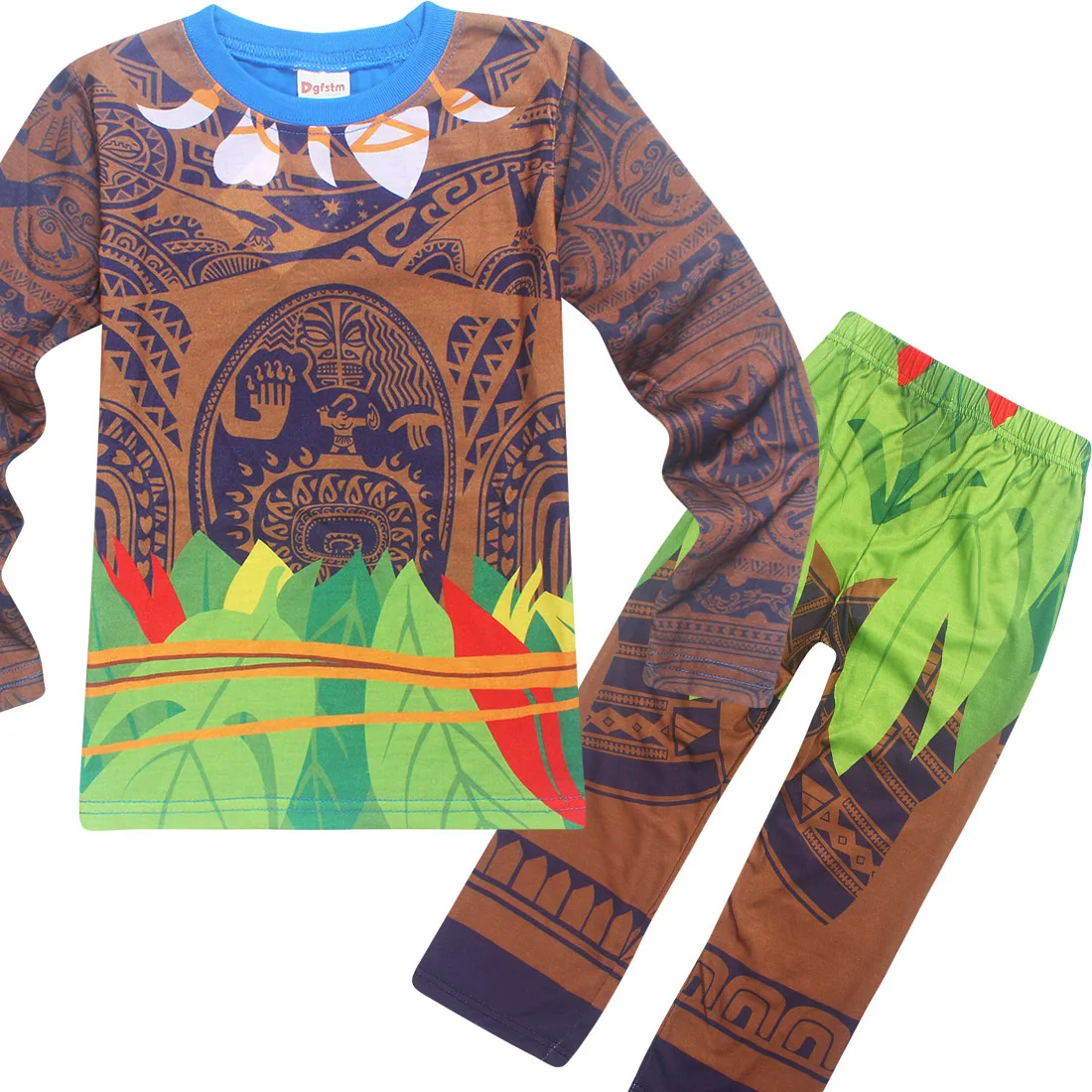 2017 летняя одежда для сна мальчиков костюм Моаны пижамы девочек детские футболка