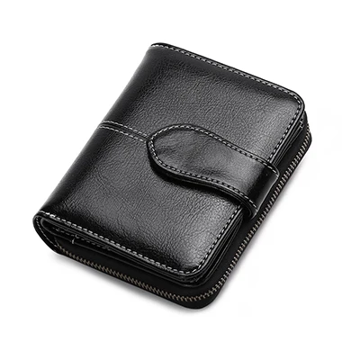 Black SENDEFN кошелек, фирменный женский кошелек, кошелек для монет, кошелек на молнии, женский короткий кошелек, Женский кошелек из спилка, маленький кошелек 5150-74 - Цвет: Black