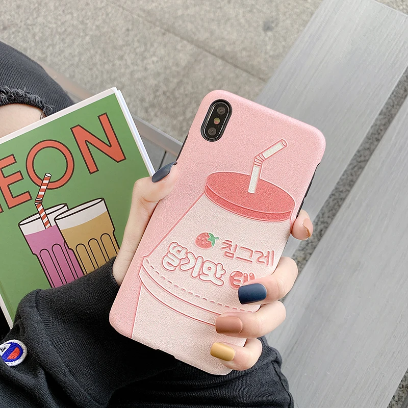 Чехлы для телефонов с шелковой текстурой для huawei P20 P30 Lite Mate20 Pro, чехол с клубничным молоком для Honor 10 8X V20 20Pro Nova 3 4 5 5i, чехлы