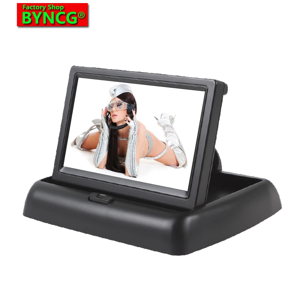 BYNCG WG37 камера заднего вида Парковка 2ch видео 4 3 &quotСкладная Tft Lcd цветная зеркало