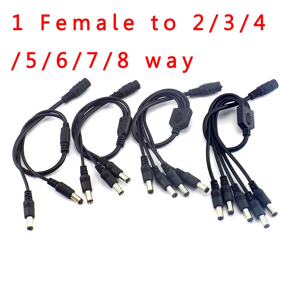 1 шт. разъем питания постоянного тока 12 В на 2 8 дюймов|5.5x2.1mm female dc|cable for led strip12v connector