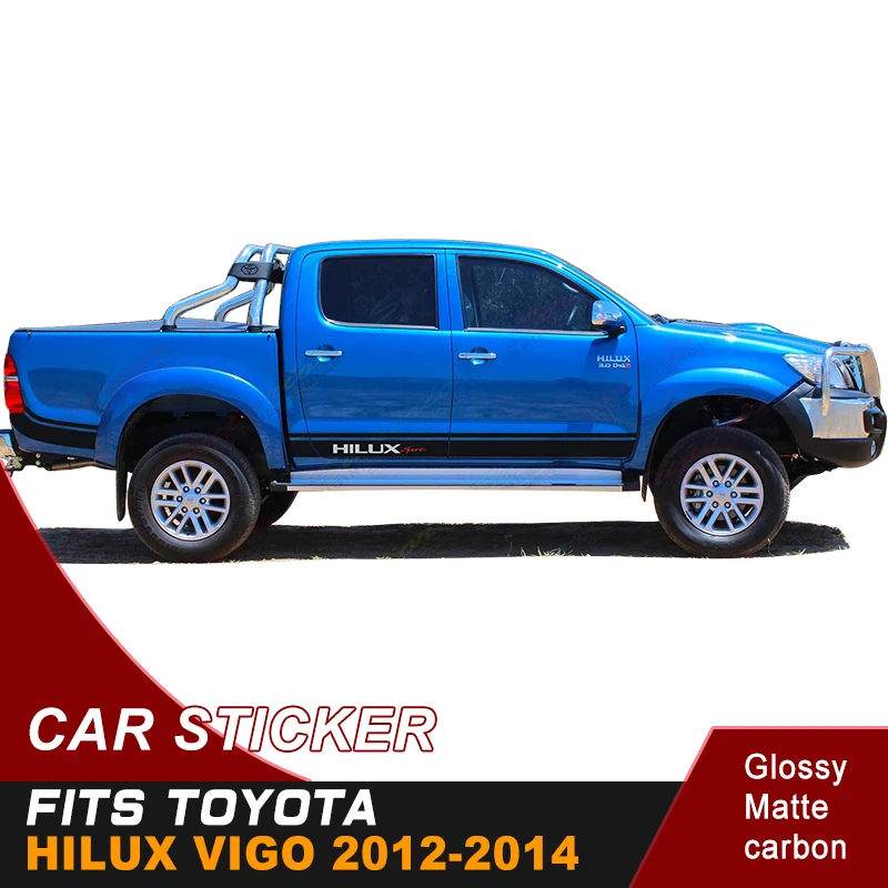 2 шт. hilux racing side stripe pickup boxbed graphic 4x4 Автомобильная Виниловая Наклейка для TOYOTA HILUX revo и