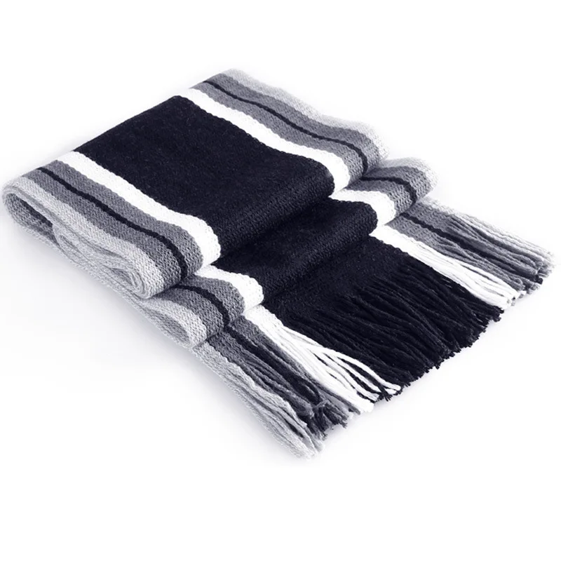 Зимний дизайнерский шарф мужской хлопковый в полоску женская и мужская