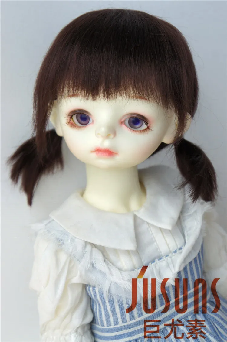 Волосы для куклы JD446 1/4 1/3 из мохера с двумя пони мягкие Размер 7 8 дюймов 9 дюймов|wig