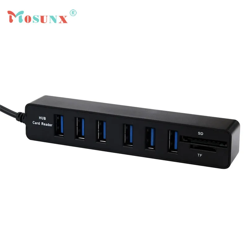 Лидер продаж USB кардридер Mosunx 1 м 2 в 0 + сверхскоростной 6 портовый сплиттер