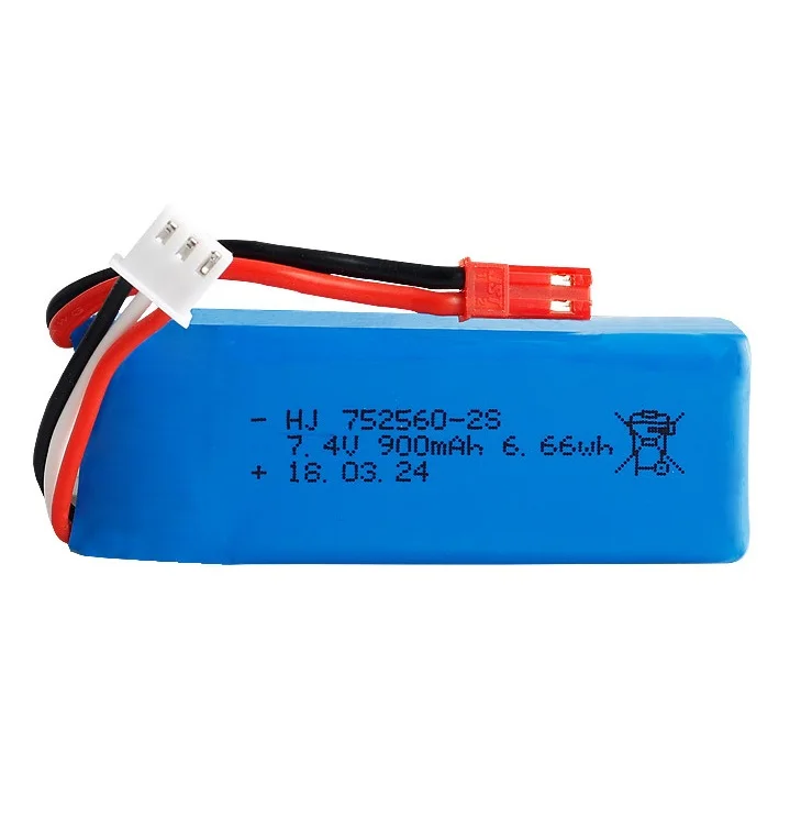 Ewellsell 1 шт. 2 7 4 В 900 мАч 25c литиевая батарея 752060 2S JST разъем для XK X520 R/C самолета |