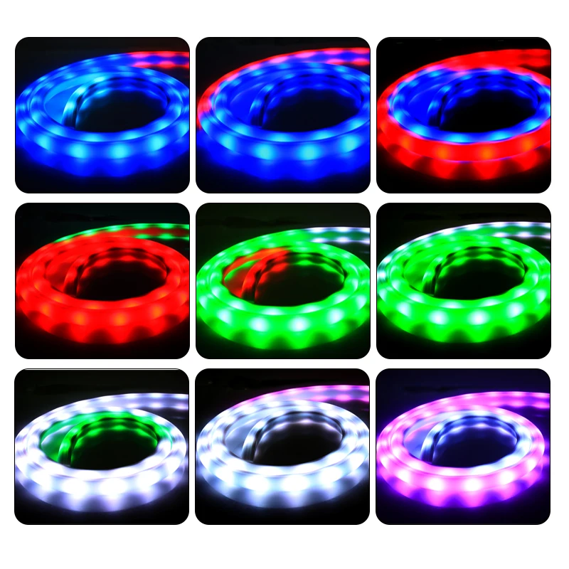 Светодиодная Радужная лента в белый корпус 12 пост. Тока WS2811 10 IC 30 светодиодов RGB