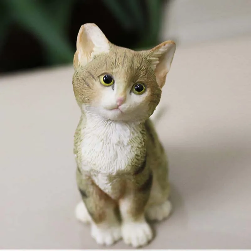 Mnotht 1/6 Тигровая кожа кошка модель милые животные мини игрушки сидя осанка