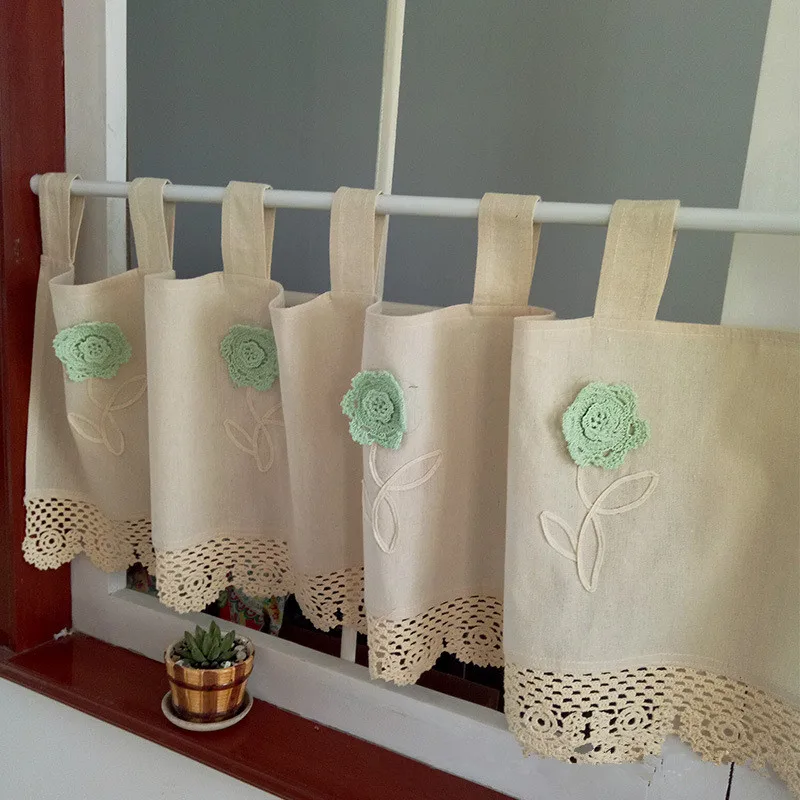 Карманная кофейная занавеска с вышивкой крючком в американском стиле