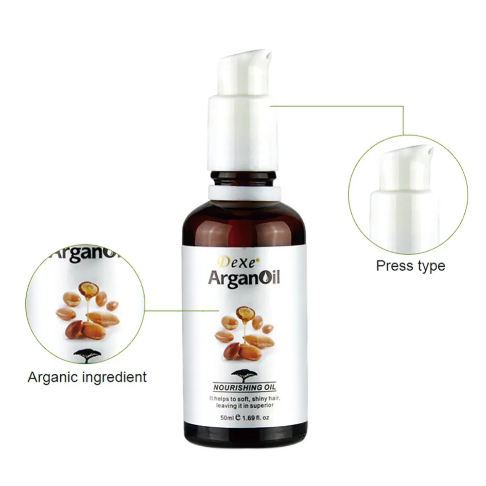 50ml Pure Argan Oil Morocco Hair Treatment Oil Make Straight Shiny Hair Care WD