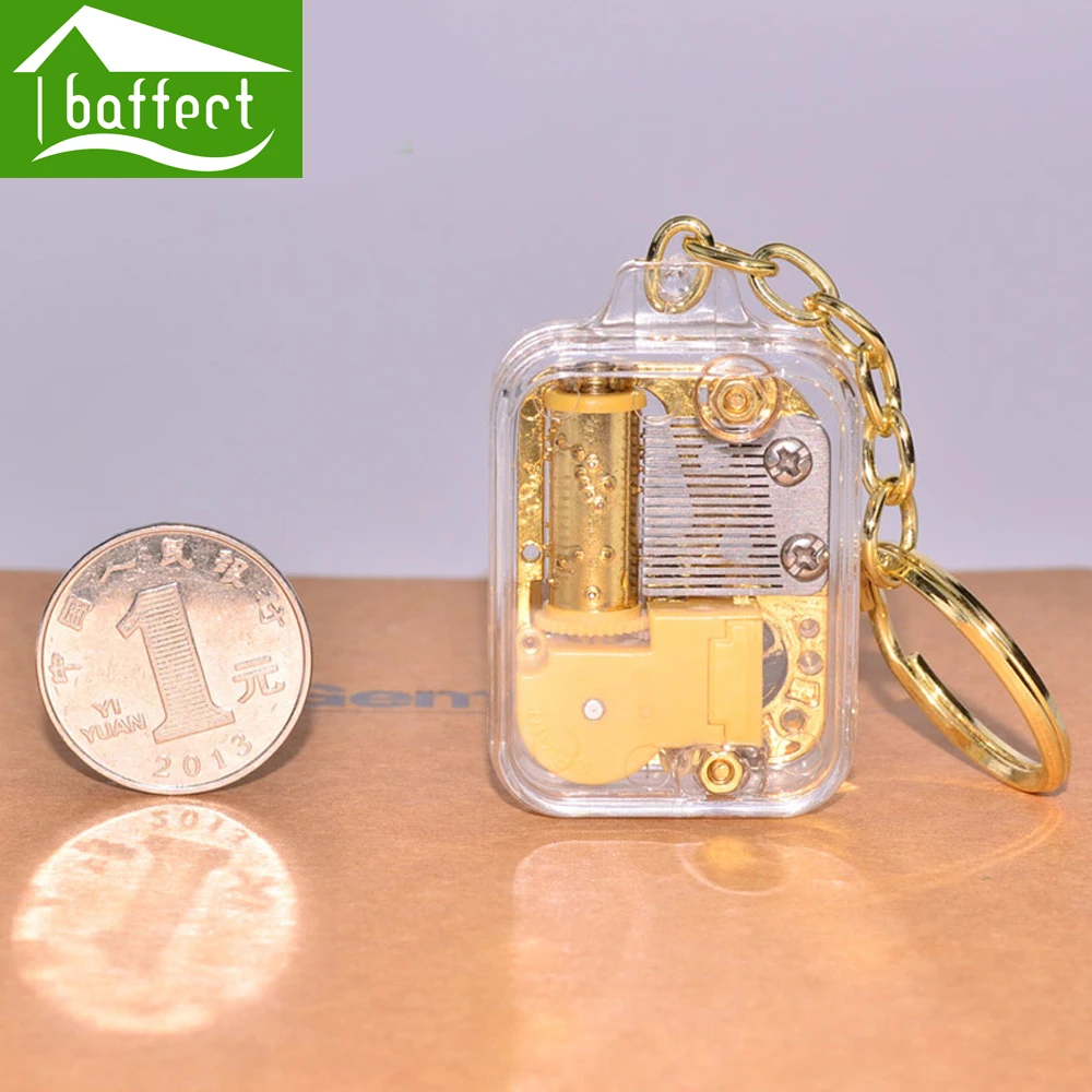 2019 брелок для ключей прозрачная музыкальная шкатулка ручной работы акриловый