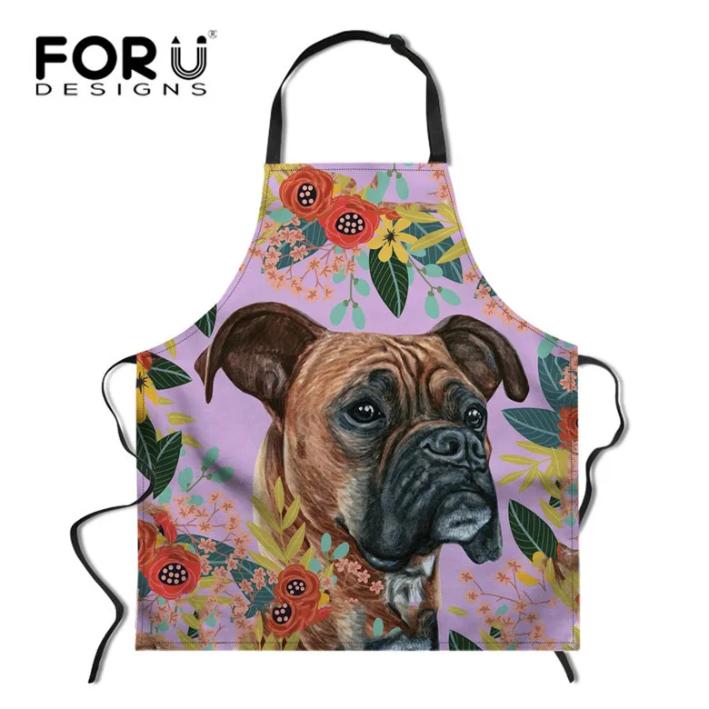 L4941R FORUDESIGNS/фартук для приготовления пищи с розовым цветочным принтом кошки и собаки, фартук для приготовления пищи с защитой от масла на кухне, нагрудник для приготовления пищи, фартуки для женщин и мужчин, для выпечки - Цвет: L4941R