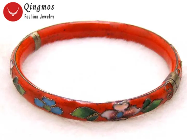 Женские браслеты-манжеты Qingmos эмалированные браслеты синего цвета с