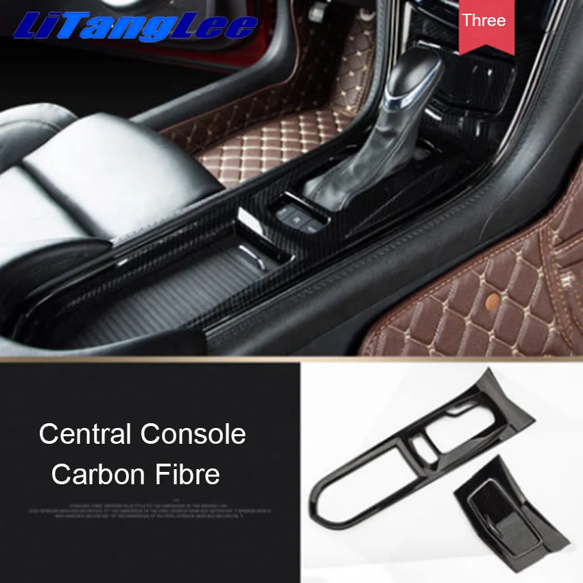 

Auto Centre Panel ABS For Cadillac ATSL Carbon Fibre Three Piece Set Decoration Sticker Interior Refit Car Styling