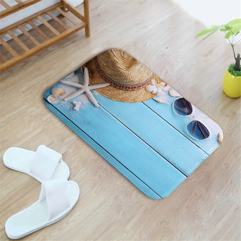 3D коврик с морским узором для кухни и ванной комнаты входной двери напольный